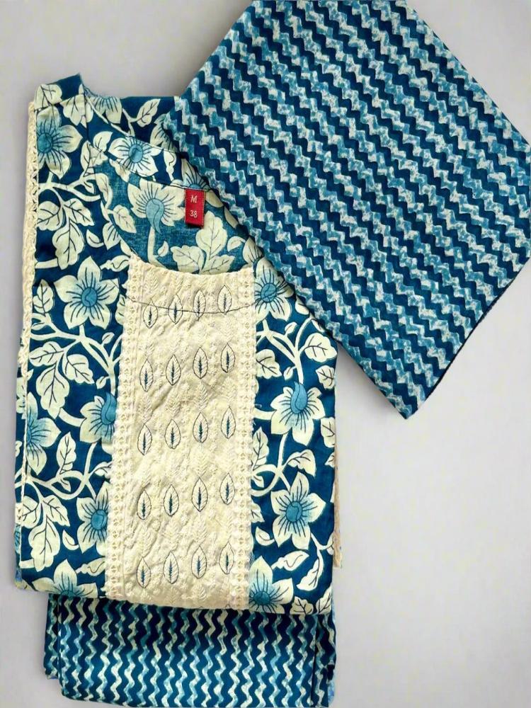 Navy Blue Thread work Kurta & Pant with Dupatta