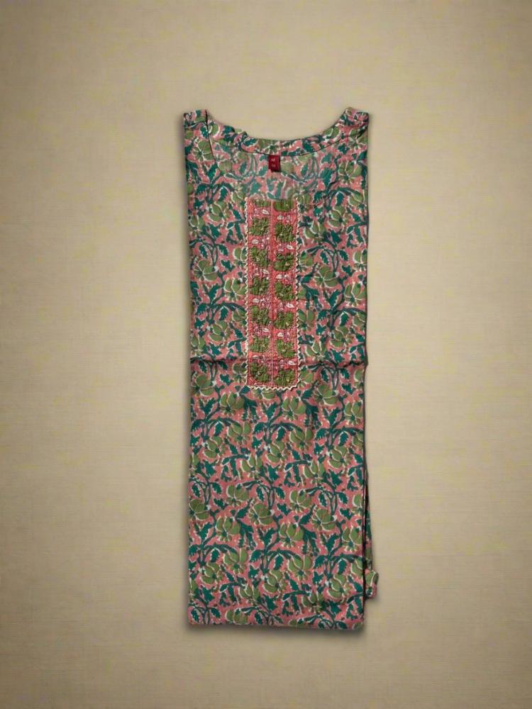 Green Floral Printed Kurta