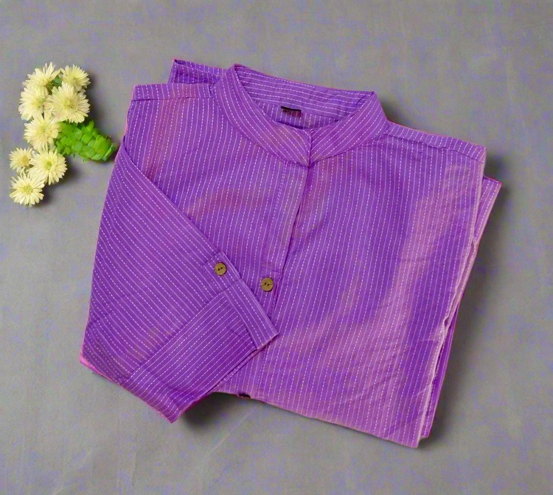Lavender Katha Printed Cord Set