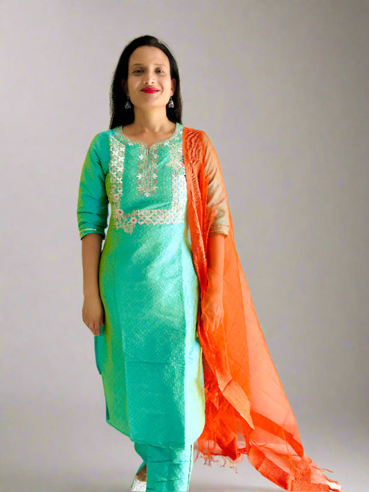 Brocade Embroidered Suit set